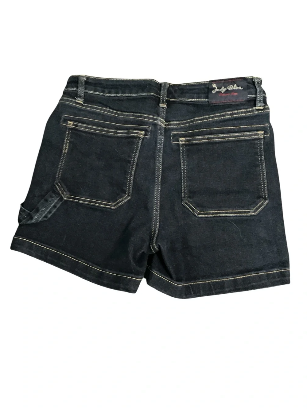 Judy Blue Dark Wash Stretch Denim Shorts Women’s L Cuffed Mid Rise Preloved A33